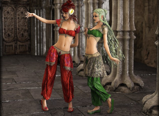 Картинка 3д+графика люди+ people девушки взгляд фон