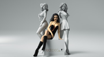 Картинка 3д+графика люди+ people девушка фон взгляд