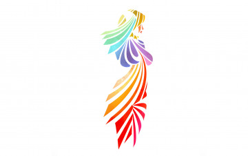 Картинка векторная+графика девушки+ girls девушка цвета полосы силуэт