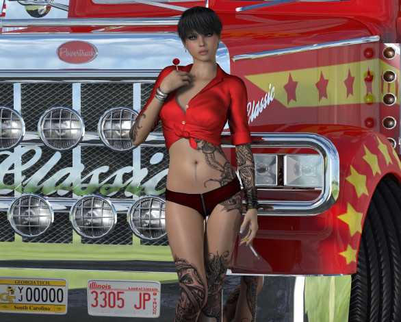 Обои картинки фото 3д графика, люди-авто, мото , people- car ,  moto, фон, взгляд, девушка