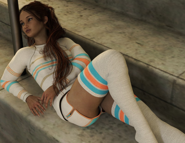 Обои картинки фото 3д графика, люди , people, фон, взгляд, девушка