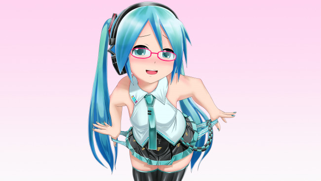 Обои картинки фото аниме, vocaloid, взгляд, девушка, фон