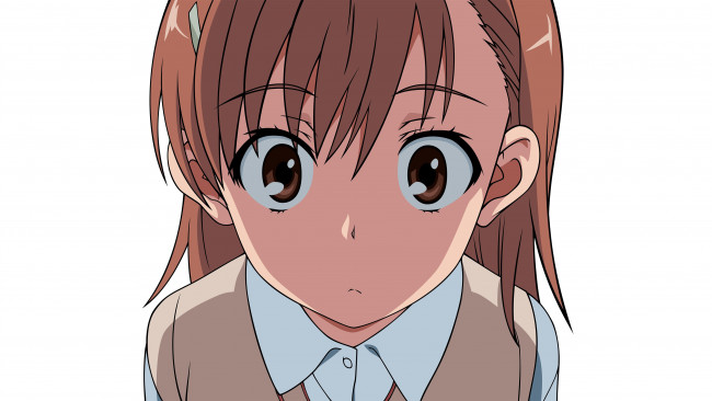 Обои картинки фото to aru kagaku no railgun, аниме, девушка, взгляд, фон
