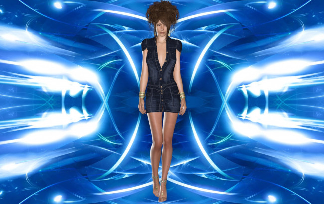 Обои картинки фото 3д графика, люди , people, девушка, фон, взгляд