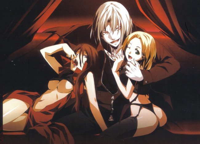 Обои картинки фото аниме, dies irae, парень, девушки