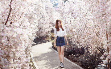 Картинка девушки -unsort+ азиатки фон взгляд девушка