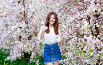 Картинка девушки -unsort+ азиатки девушка фон взгляд