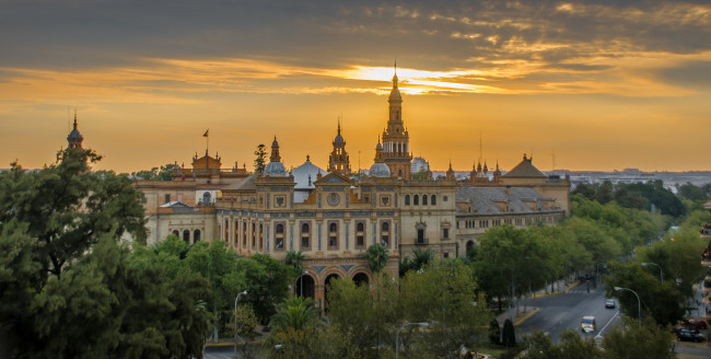 Обои картинки фото plazza de espana, города, севилья , испания, дворец