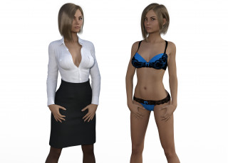 Картинка 3д+графика люди+ people взгляд девушки фон