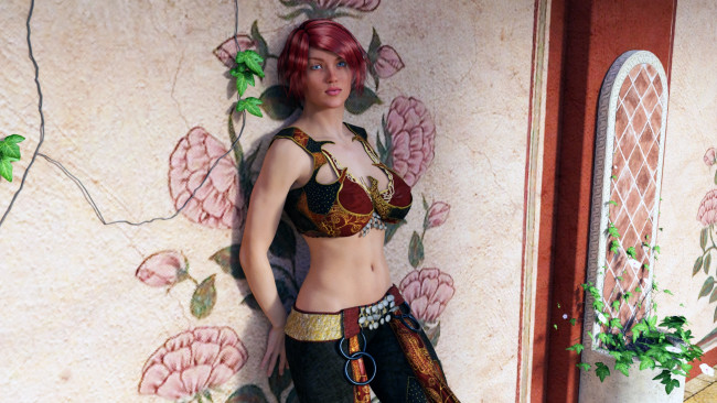 Обои картинки фото 3д графика, люди , people, фон, взгляд, девушка