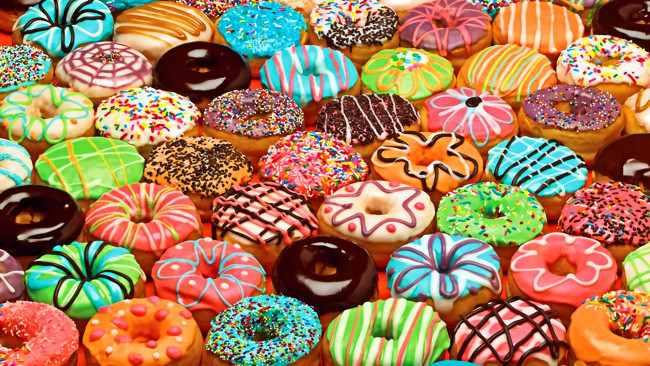 Обои картинки фото еда, хлеб,  выпечка, пончики