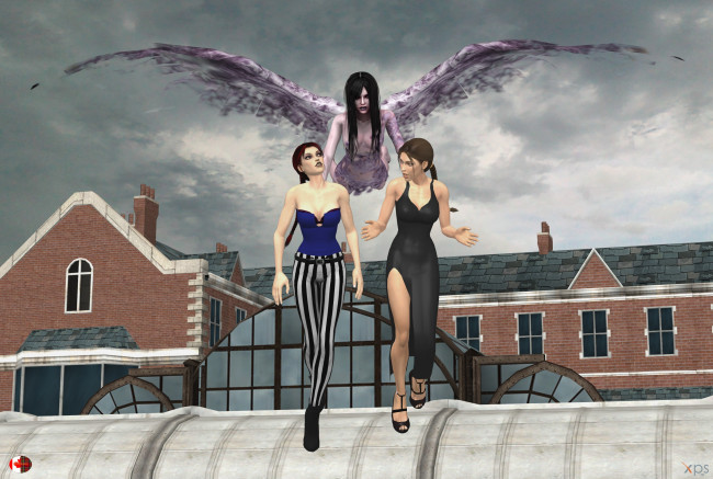 Обои картинки фото 3д графика, существа , creatures, фон, взгляд, девушки