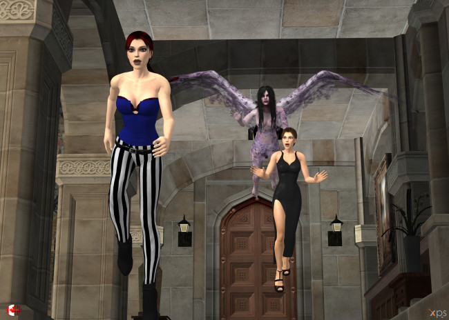 Обои картинки фото 3д графика, существа , creatures, фон, девушки, взгляд