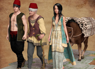 Картинка 3д+графика люди+ people фон взгляд девушка