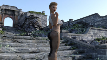 Картинка 3д+графика люди+ people фон взгляд девушка