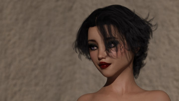 Картинка 3д+графика портрет+ portraits фон взгляд девушка