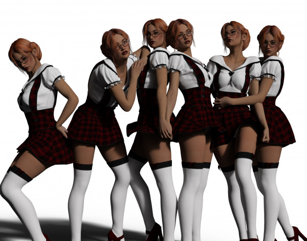 Обои картинки фото 3д графика, люди , people, фон, взгляд, девушки