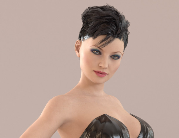 Обои картинки фото 3д графика, люди , people, фон, взгляд, девушка