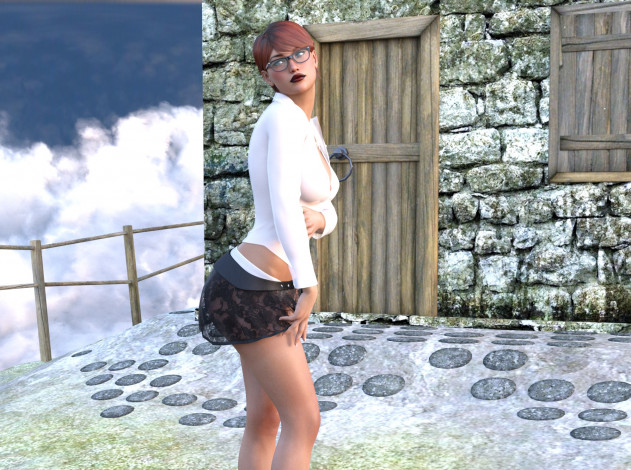 Обои картинки фото 3д графика, люди , people, фон, взгляд, девушка