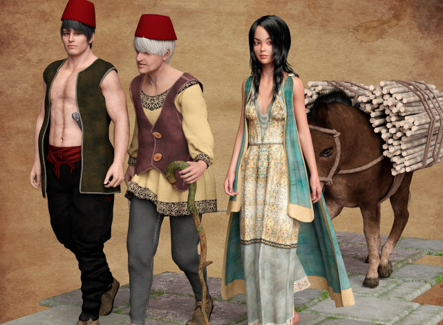 Обои картинки фото 3д графика, люди , people, фон, взгляд, девушка