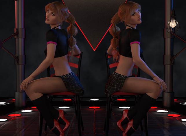 Обои картинки фото 3д графика, люди , people, фон, взгляд, девушки