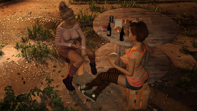 Обои картинки фото 3д графика, люди , people, фон, взгляд, девушки