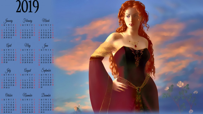 Обои картинки фото календари, фэнтези, девушка, цветы