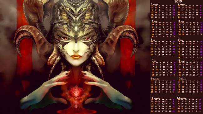 Обои картинки фото календари, фэнтези, женщина, магия
