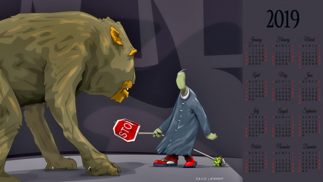 Обои картинки фото календари, фэнтези, знак, существо