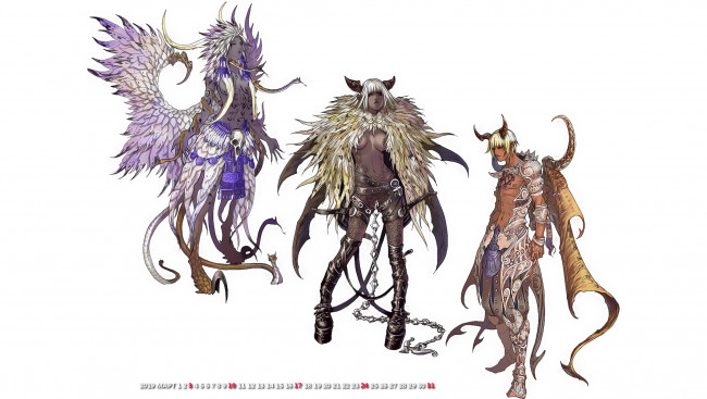 Обои картинки фото календари, видеоигры, крылья, рога, существо
