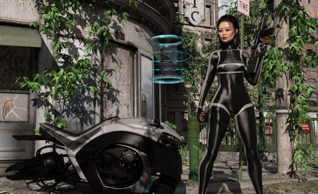 Обои картинки фото 3д графика, фантазия , fantasy, фон, взгляд, девушка