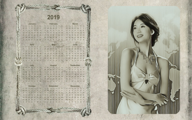 Обои картинки фото календари, компьютерный дизайн, девушка