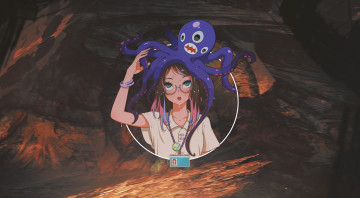 Картинка аниме животные +существа девушка