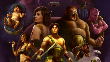 Картинка фэнтези иные+миры +иные+времена девушки мужчины существа униформа ребенок