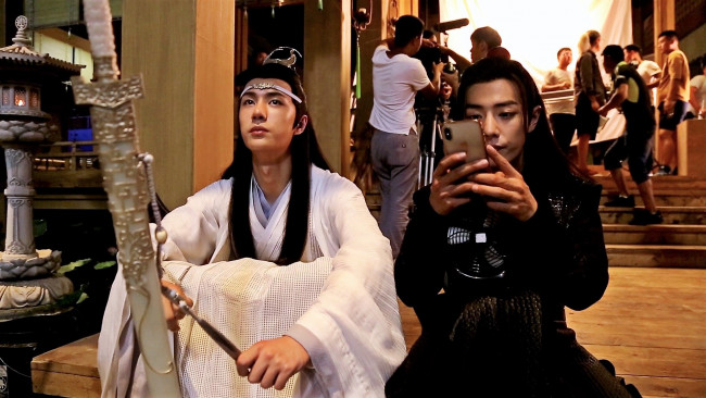 Обои картинки фото разное, знаменитости, ван, ибо, сяо, чжань, съемки, костюмы, люди