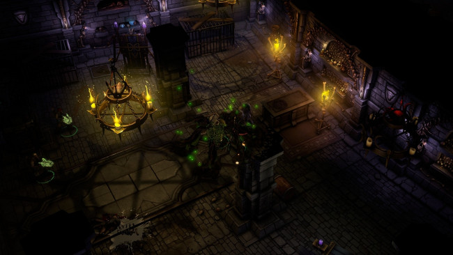 Обои картинки фото видео игры, pathfinder,  wrath of the righteous, зал, огни