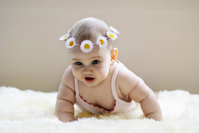 Обои картинки фото разное, дети, ребенок, венок