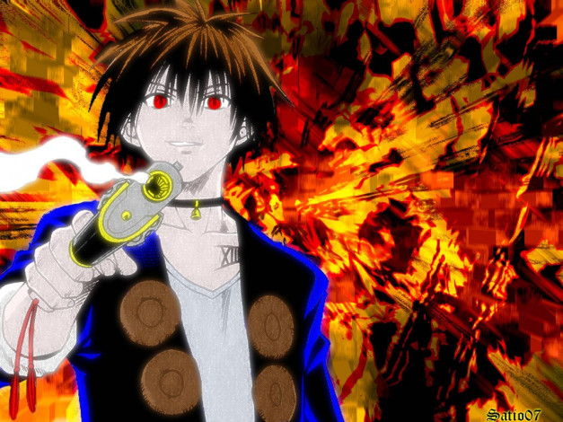 Обои картинки фото аниме, black, cat