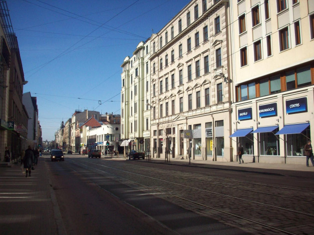 Обои картинки фото рига, улица, кришьяниса, барона, города, латвия