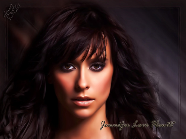 Обои картинки фото jennifer, love, hewitt, рисованные, люди