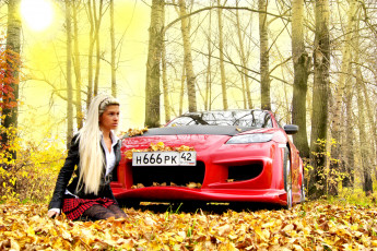 Картинка автомобили авто девушками девушки и