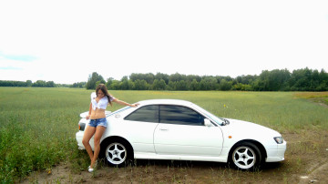 Картинка автомобили авто девушками девушки и