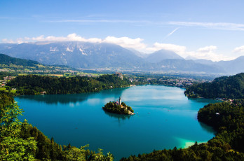 Картинка города блед словения пезаж остров озеро церковь