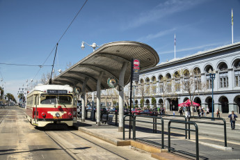 Картинка техника трамваи трамвай рельсы улица город