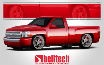 Картинка автомобили custom+pick-up chevrolet red