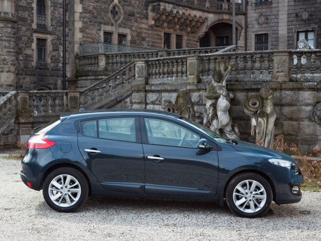 Обои картинки фото автомобили, renault, mеgane, 2012г, синий