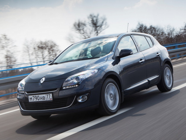 Обои картинки фото автомобили, renault, mеgane, синий, 2012г