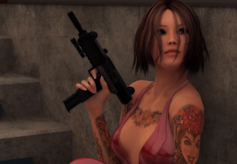 Картинка 3д+графика фантазия+ fantasy оружие фон взгляд девушка