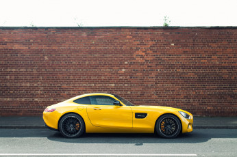 Картинка автомобили mercedes-benz gt s uk-spec mercedes-amg c190 2015г желтый
