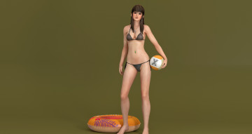 Картинка 3д+графика аниме+ anime мяч фон девушка взгляд
